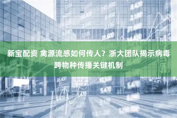 新宝配资 禽源流感如何传人？浙大团队揭示病毒跨物种传播关键机制